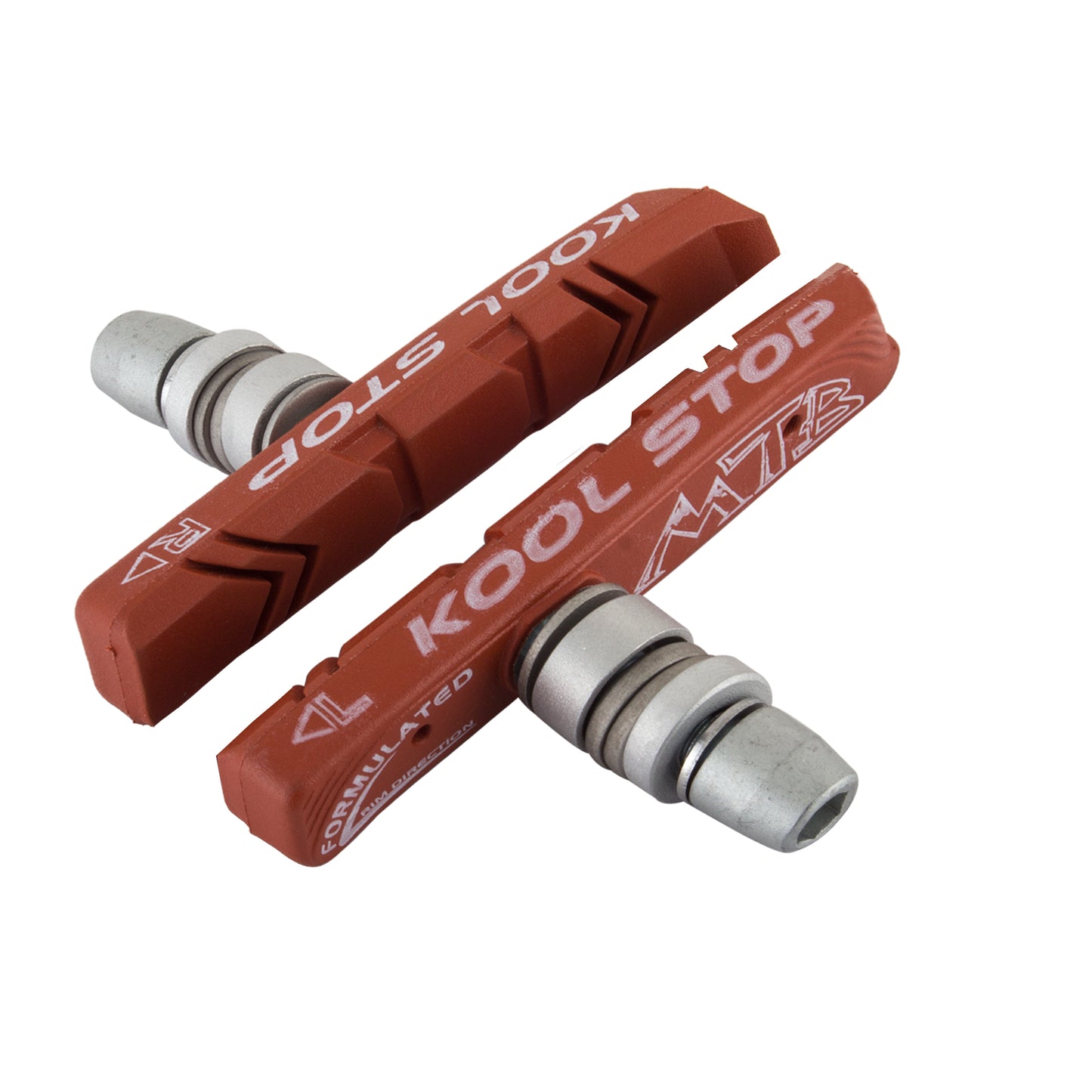 Kool-Stop Mountain Brake Shoe Threaded Post for Linear Pull, Salmon Compound