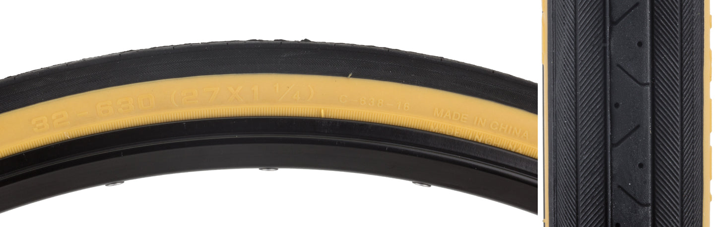 Sunlite Road Raised Center CST638 27x1-1/4 Gum Sidewall