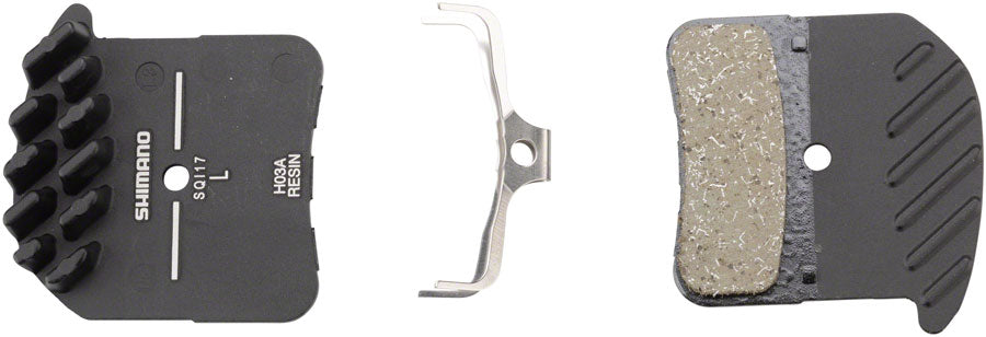 Shimano H03A-RF Disc Brake Pad and Spring - Resin Compound, Finned Alloy Back Plate