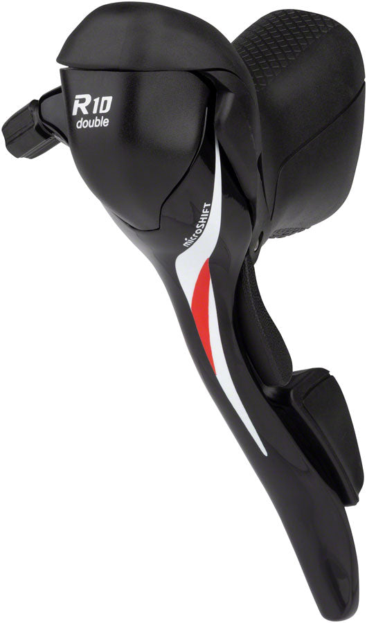 microSHIFT R10 Left Drop Bar Shift Lever - Double, Shimano Compatible, Black