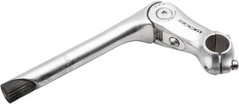 Zoom Quick Comfort Adjustable Stem - 100mm, 25.4 Clamp, Adjustable 80-150deg, 22.2-24tpi Quill, Aluminum, Silver