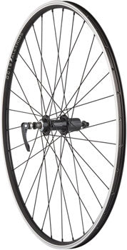 Quality Wheels Value Double Wall Series Rear Wheel - 700 QR x 135mm Rim Brake HG 10 Black Clincher