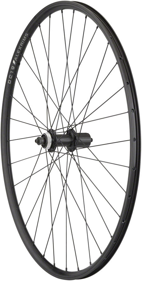 Quality Wheels Value Double Wall Series Rim+Disc Rear Wheel - 700, QR x 135mm, Center-Lock, HG10, Black, Clincher, 32H