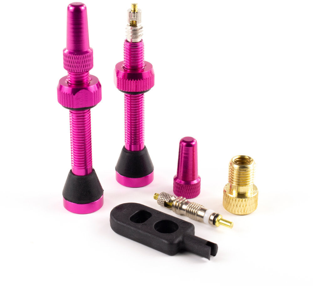 Serfas Tubeless Valve Sealant - 2 Tubeless Presta Valves 44Mm Pink