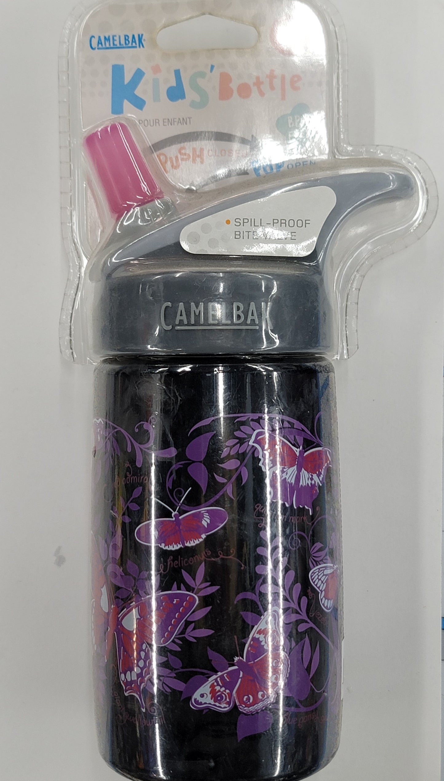 Camelbak Kids Bottle .4L Water Bottle, Black Butterflies