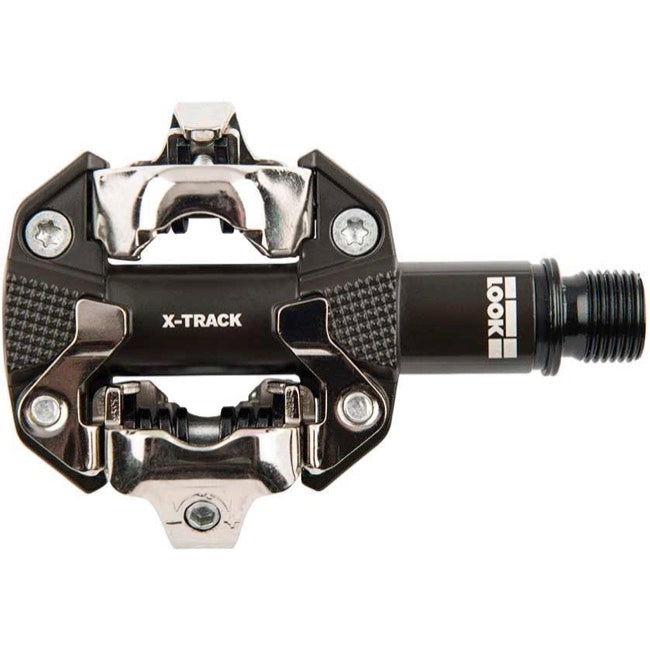 LOOK X-TRACK Pedals - Dual Sided Clipless, Chromoly, 9/16", Gray