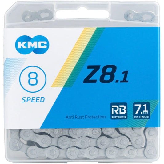 KMC Z8.1 Chain - 8-Speed, 116 Links, Gray