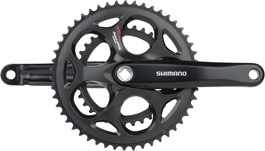 Shimano Tourney FC-A070 Crankset - 170mm 7/8-Speed 50/34t Riveted Square Taper JIS Spindle Interface Black